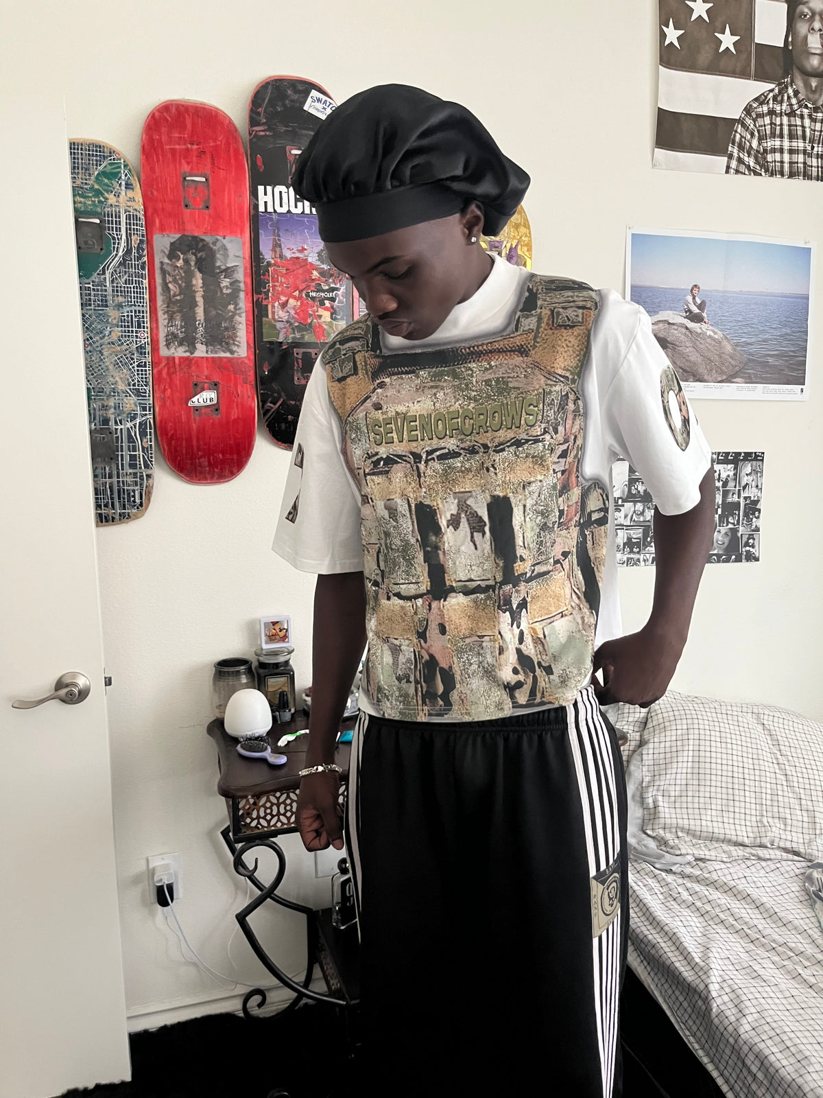07 CAMO VEST BOXY TEE