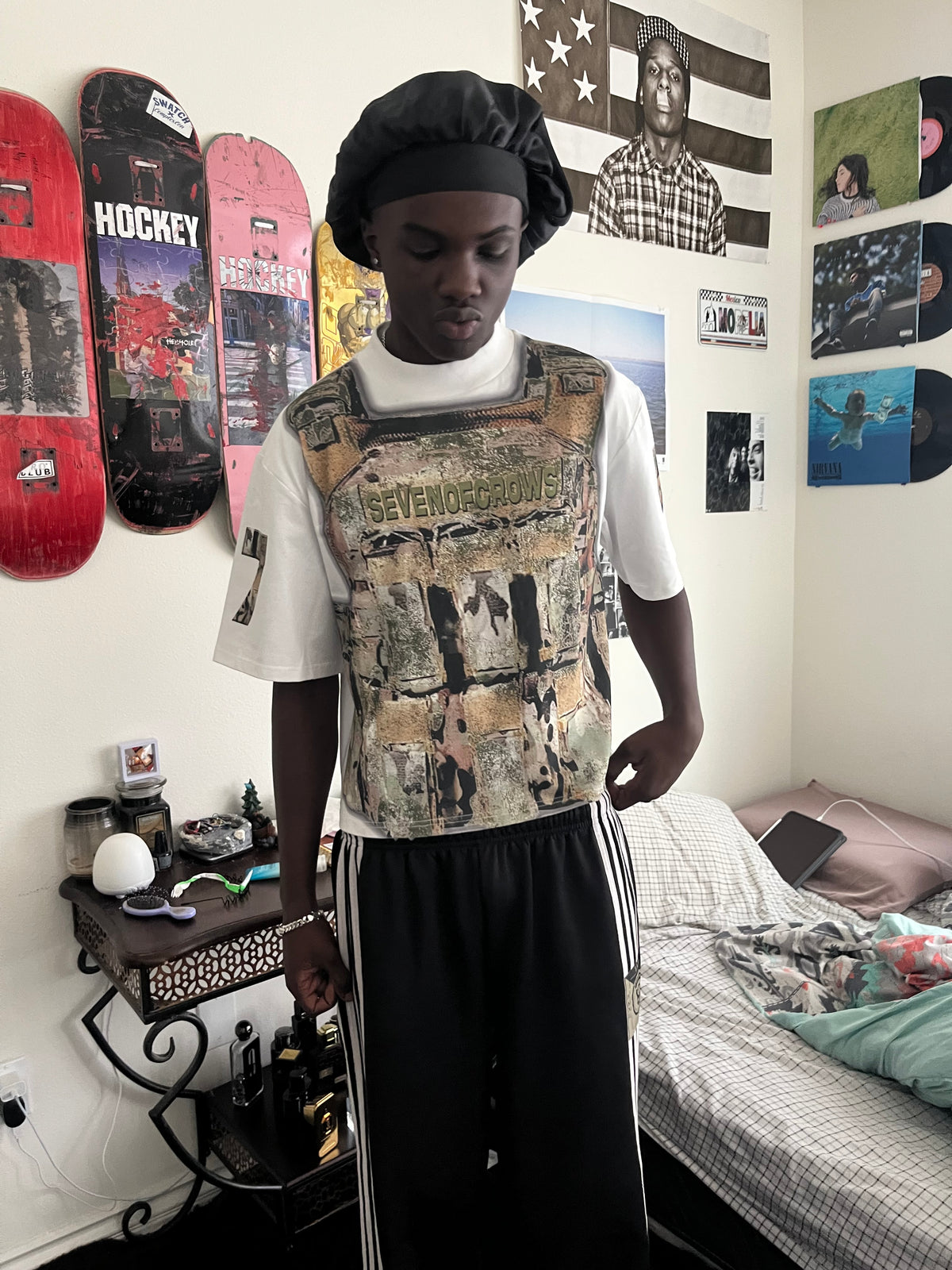 07 CAMO VEST BOXY TEE